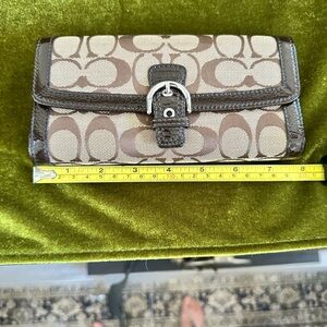 Coach Brown and Tan Signature Wallet